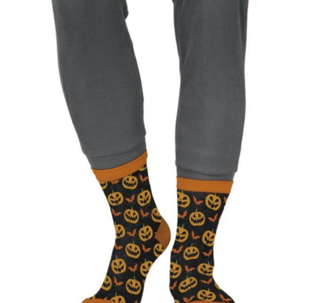 Halloween sokken - Pompoenen en vleermuizen