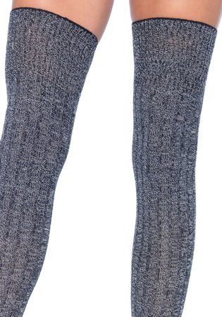 Kousen Luxe Overknee Rib Knit Grijs