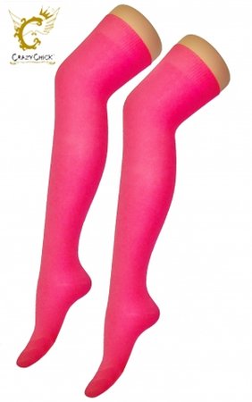 Kousen Overknee Uni Neon Pink