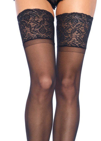 Kousen Stay Up Transparant Brede Kanten Rand Plussize