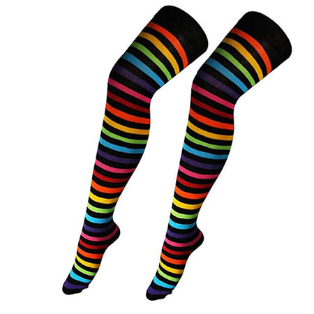 Kousen Overknee Streep Multi Color