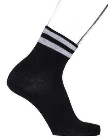 Sokken Heren Quarter Stripe Zwart
