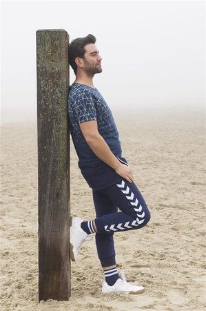 Sokken Heren Quarter Stripe Licht Navy
