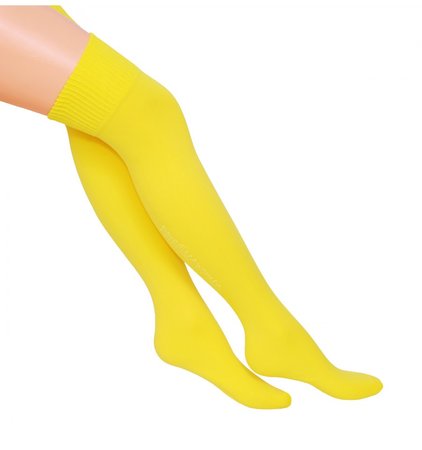 Kousen Overknee Uni Geel
