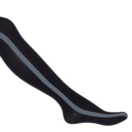 Panty Zwart met Grijze Uniform Streep