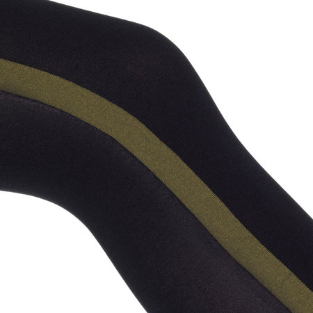 Panty Zwart met Olijfgroene Uniform Streep