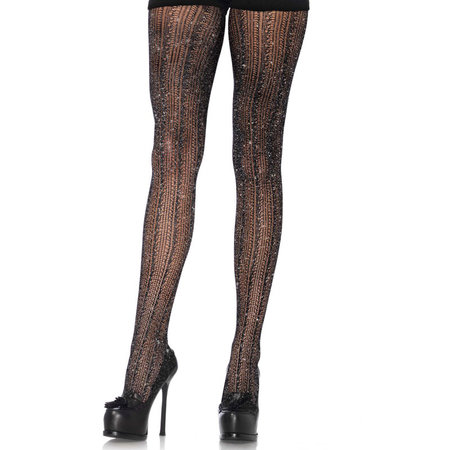 Panty Lurex Gehaakt Zwart met Zilver