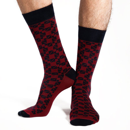 *Sokken Heren Spox Mosaic Burgundy