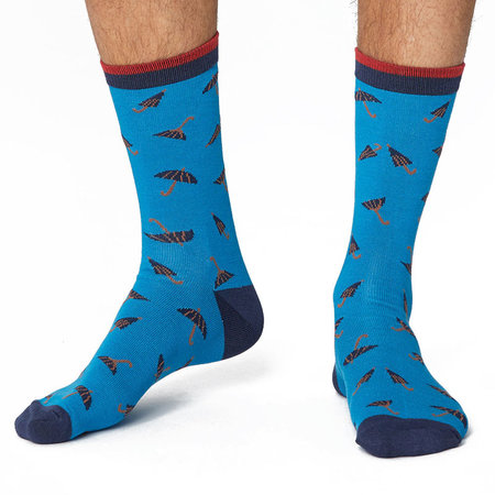 Bamboe Herensokken Gentlemen Blauwe Paraplu