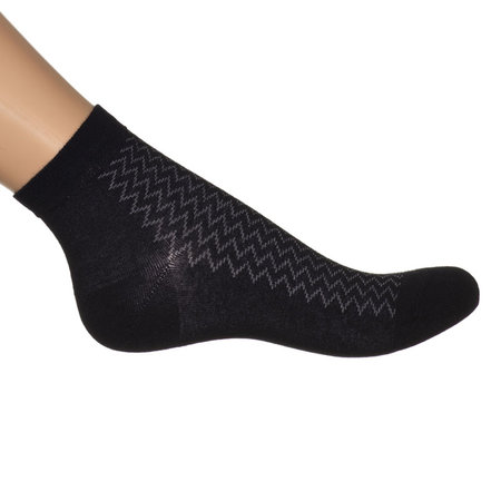 Sokken Quarter Zigzag Ajour Zwart