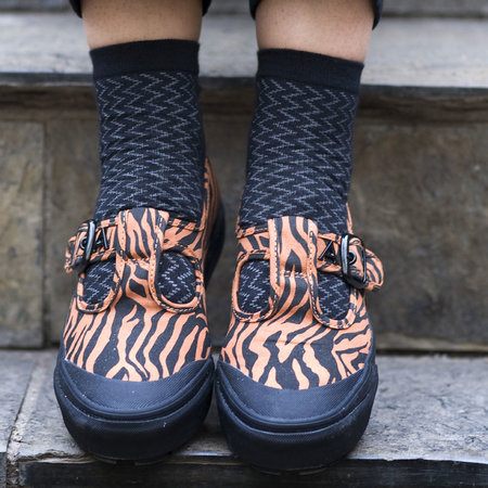 Sokken Quarter Zigzag Ajour Zwart