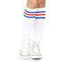 Sokken Knie Sport Wit met Blauw en Rood
