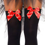 Kousen Nylon Zwart met Strik Rood