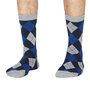 Bamboe Herensokken Argyle Grijs en Blauw