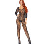 Bodystocking Catsuit Kant met Lange Mouw