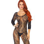 Bodystocking Catsuit Kant met Lange Mouw