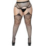 Jarretel Kousen Visnet met Duchess Kanten Top in Plussize