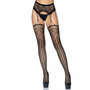 Panty in Jarretel Uitvoering  in Gestreept Visnet