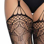 Panty in Jarretel Uitvoering  in Gestreept Visnet