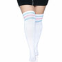 Kousen Overknee Scheidsrechter Plus Size Wit met Pastel Strepen