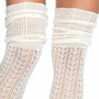 Kousen Overknee Acryl met Breipatroon Ivoor 