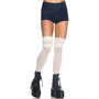 Kousen Overknee Acryl met Breipatroon Ivoor 