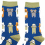 Bamboe Herensokken "Hang in there" in Blauw