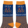 Bamboe Herensokken 'Life is a Beautiful Ride' Blauw
