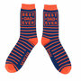 Bamboe Herensokken "Best Dad Ever" in Oranje met Blauw