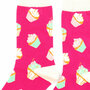 Bamboe Damessokken Cupcakes in Hot Pink