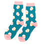 Bamboe Damessokken Cupcakes in Teal / Petrol 