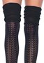 Kousen Overknee Acryl met Breipatroon Zwart