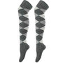Kousen Overknee Argyle Grijs