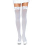 Kousen Nylon Wit met Strik Wit