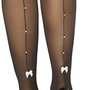 Jarretel Kousen met Strass Naad en Mini Strik Accent