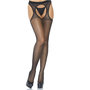 Panty in Jarretel Uitvoering Transparant met Open Kruis en Geschulpte Rand